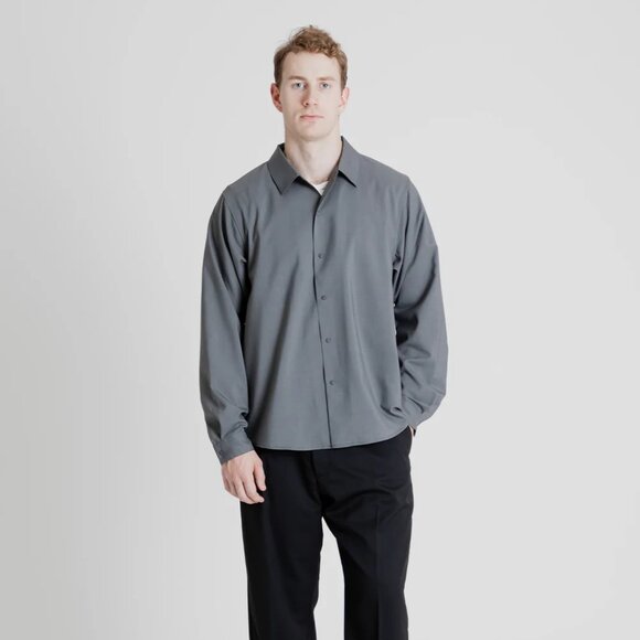 Goldwin Act Wool Shirt - Blue Gray - Picture 1 of 10